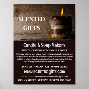 Rustic Candle, Candle & Soap Maker Advertising Poster