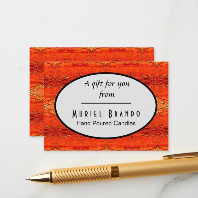 Rustic Candle Company Supplies Enclosure Card (Front/Back In Situ)