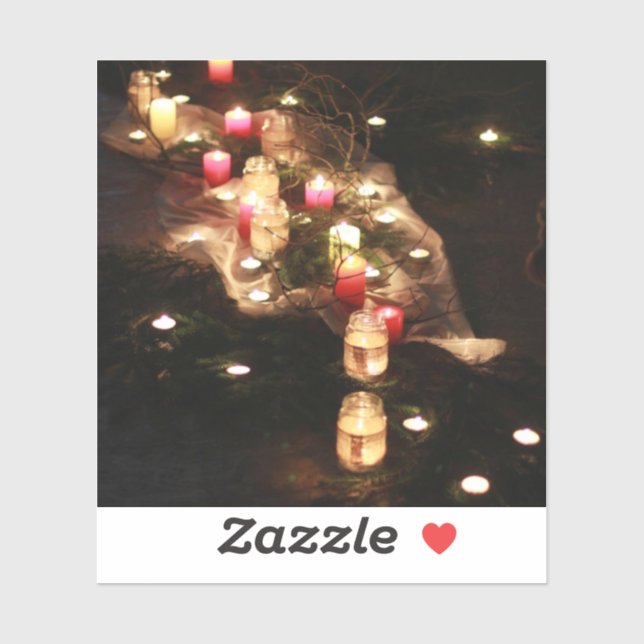 Rustic Candlelight Vinyl Sticker – Customisable (Sheet)