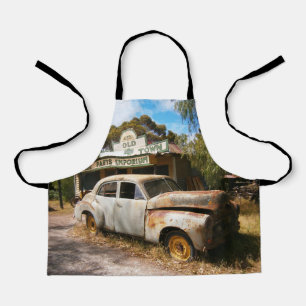 Rustic Car And Garage, Kids Full Print Apron