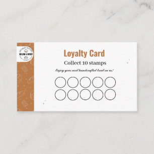 Rustic Caramel Bakery Loyalty Stamp Card
