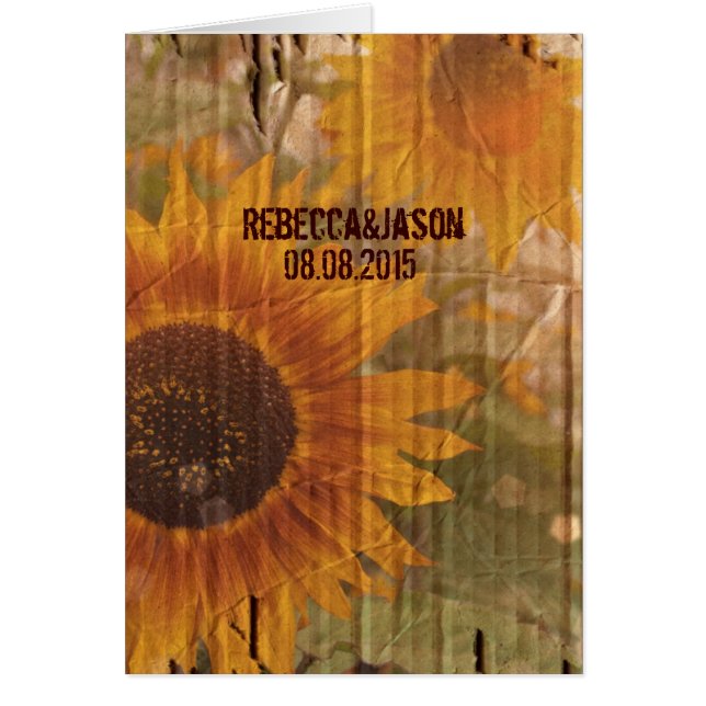 rustic cardboard country sunflower wedding (Front)
