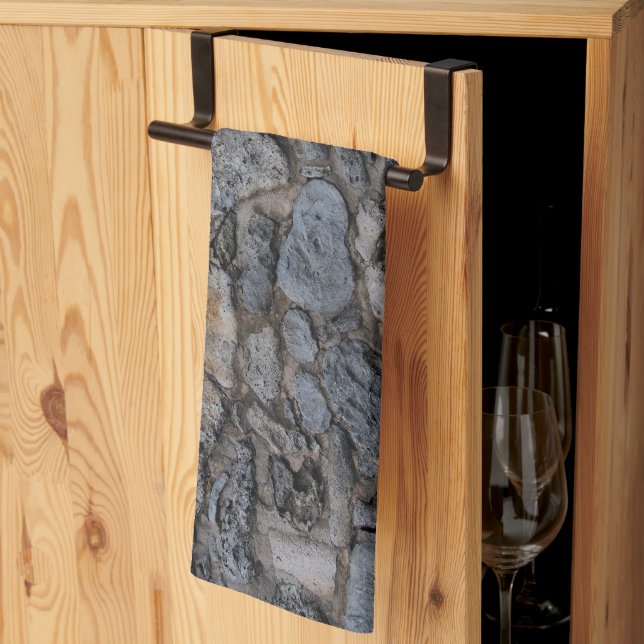 Rustic Caribbean Coral Stone Wall 2 Tea Towel (Thirds Fold)
