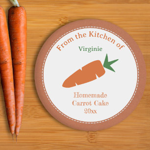 Rustic Carrot Cake Label Sticker