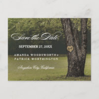 Rustic Carved Oak Tree Country Save The Date