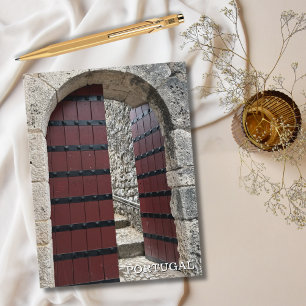 Rustic Castle Door Portugal Photography, Travel Holiday Postcard