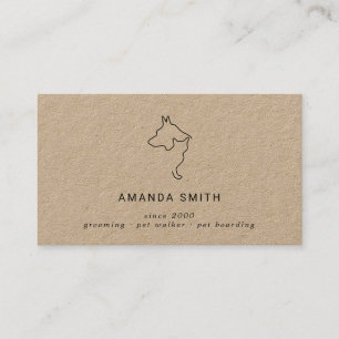 Rustic cat and dog symbol kraft business card
