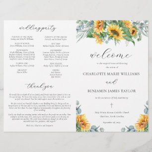 Rustic Catholic Wedding Mass Ceremony Program