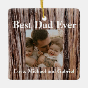 Rustic cedar bark, natural tree outdoors pattern ceramic ornament