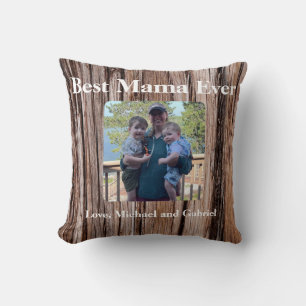 Rustic cedar bark, natural tree outdoors pattern  cushion