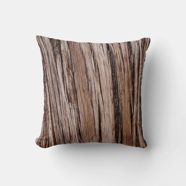 Rustic cedar bark nature tree outdoors pattern cushion (Front)