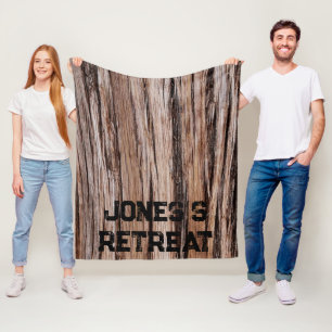 Rustic cedar bark nature tree outdoors pattern fleece blanket