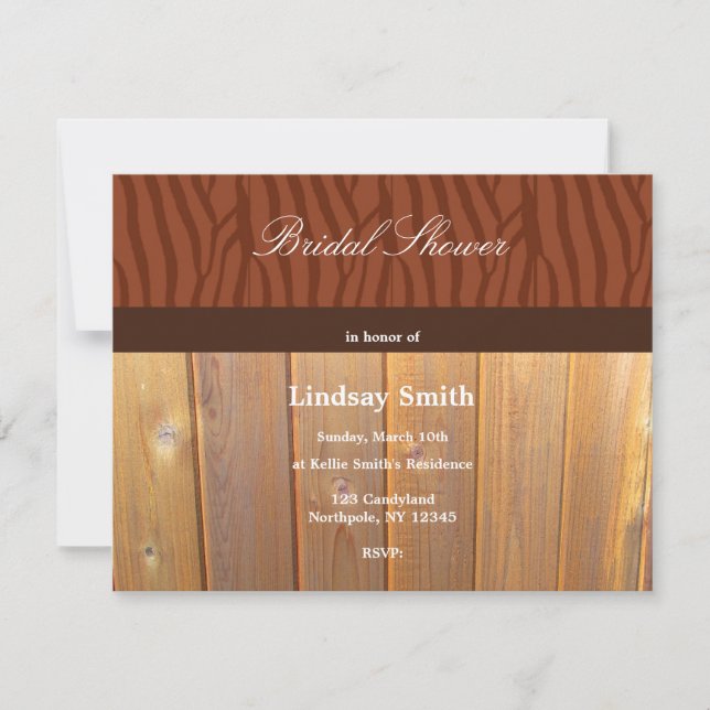 Rustic Cedar Fence Bridal Shower Invitation (Front)