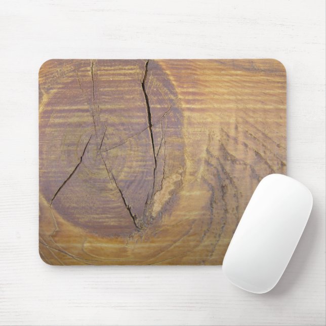 Rustic Cedar Wood Plank Knot Photograph Mouse Pad (With Mouse)