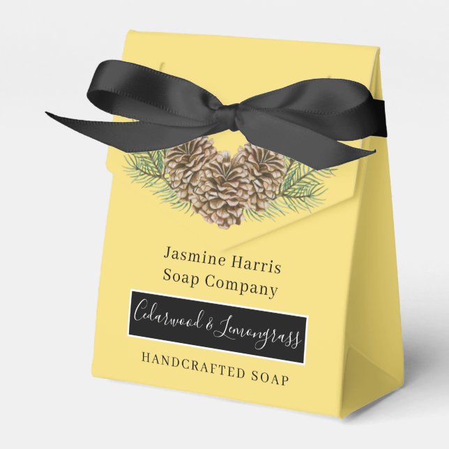 Rustic Cedarwood Lemongrass Artisan Soap Favour Bo Favour Box (Front Side)