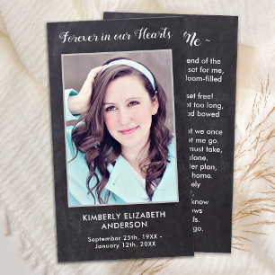 Rustic Celebration Of Life Memorial Prayer Card
