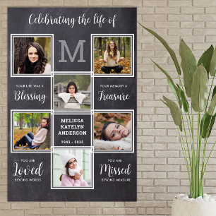 Rustic Celebration Of Life Memorial Unique 6 Photo Poster