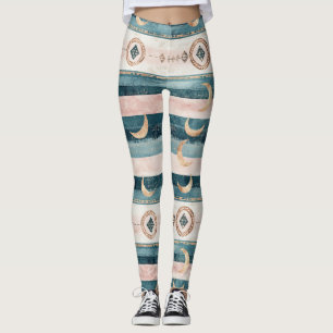 Rustic Celestial Stripe Moon Sun Earthy (10) Leggings
