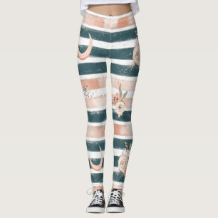 Rustic Celestial Stripe Moon Sun Earthy (3) Leggings