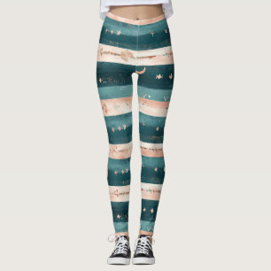 Rustic Celestial Stripe Moon Sun Earthy (5) Leggings