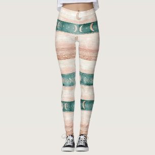 Rustic Celestial Stripe Moon Sun Earthy (7) Leggings