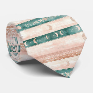 Rustic Celestial Stripe Moon Sun Earthy (7) Tie