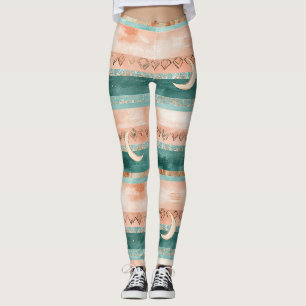 Rustic Celestial Stripe Moon Sun Earthy (8) Leggings