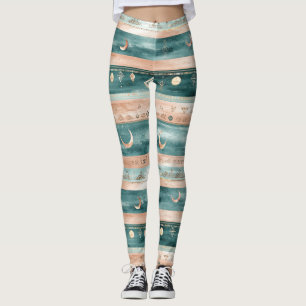 Rustic Celestial Stripe Moon Sun Earthy (9) Leggings