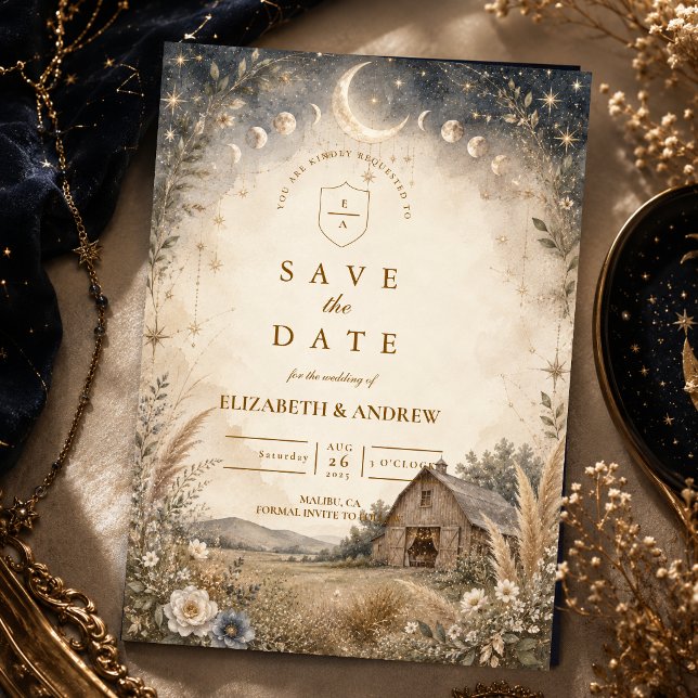 Rustic Celestial Wedding Save The Date (Creator Uploaded)