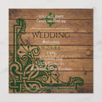 Rustic Celtic Claddagh Wedding Invitation