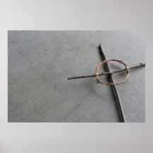 Rustic Celtic Cross of Sticks and Vines