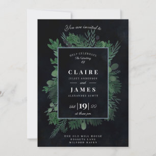 Rustic Celtic Foliage, Moody hand painted invite
