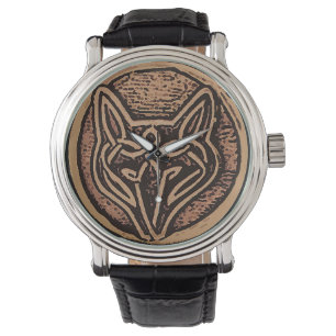 Rustic celtic fox design watch. watch