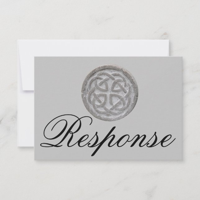Rustic Celtic Knot Minimalist RSVP Card (Front)