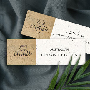 RUSTIC CERAMIC TERRACOTTA SPECKLED TEXTURE LOGO MINI BUSINESS CARD