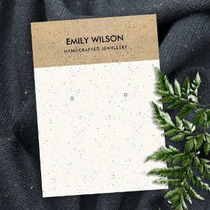 RUSTIC CERAMIC TERRACOTTA TEXTURE EARRING DISPLAY BUSINESS CARD