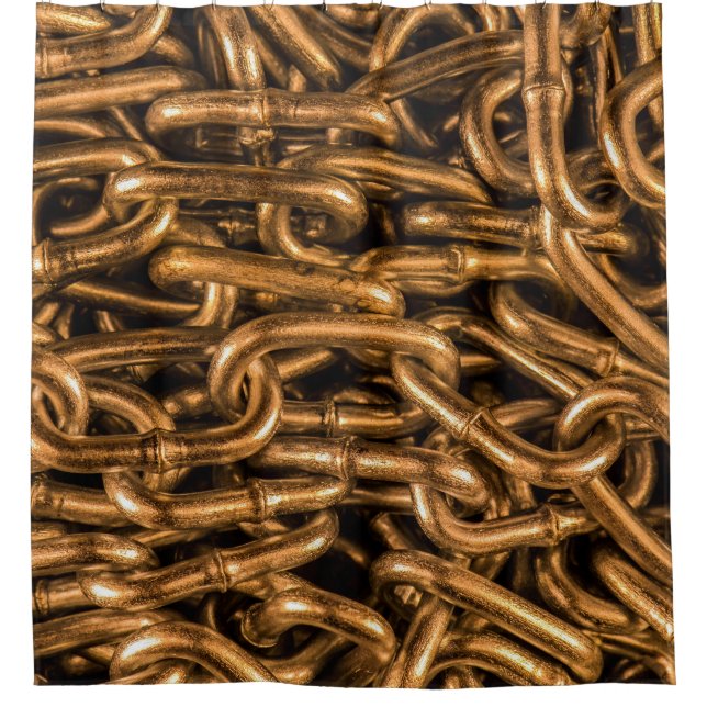 Rustic Chain: Abstract Metallic Background Shower Curtain (Front)