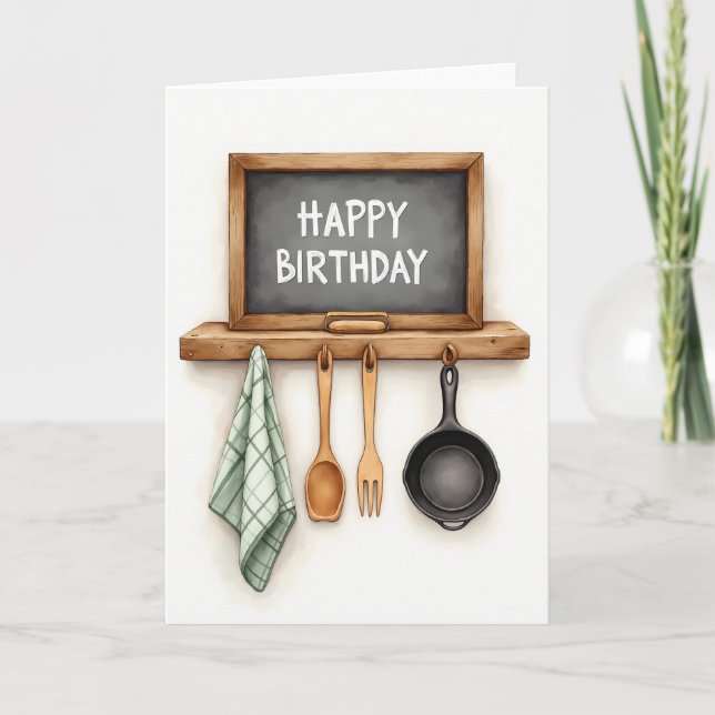 Rustic Chalk Birthday Card (Front)