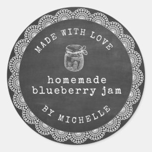 Rustic Chalk Embroidery Jam Label Canning Sticker