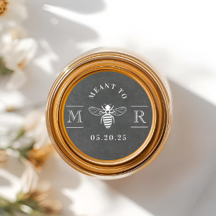 Rustic Chalk Meant to Bee Wedding Honey Jar Favour Classic Round Sticker