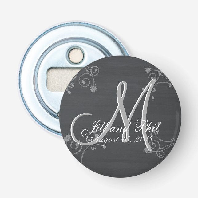 Rustic Chalkboard 3d Monogram Bottle Opener (Front)