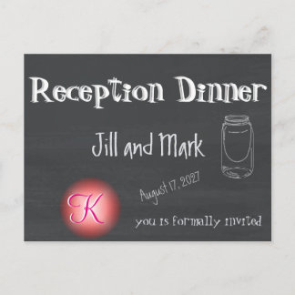 Rustic Chalkboard 3d Monogram Script Invitation Postcard