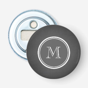 Rustic Chalkboard Background Monogram Bottle Opener