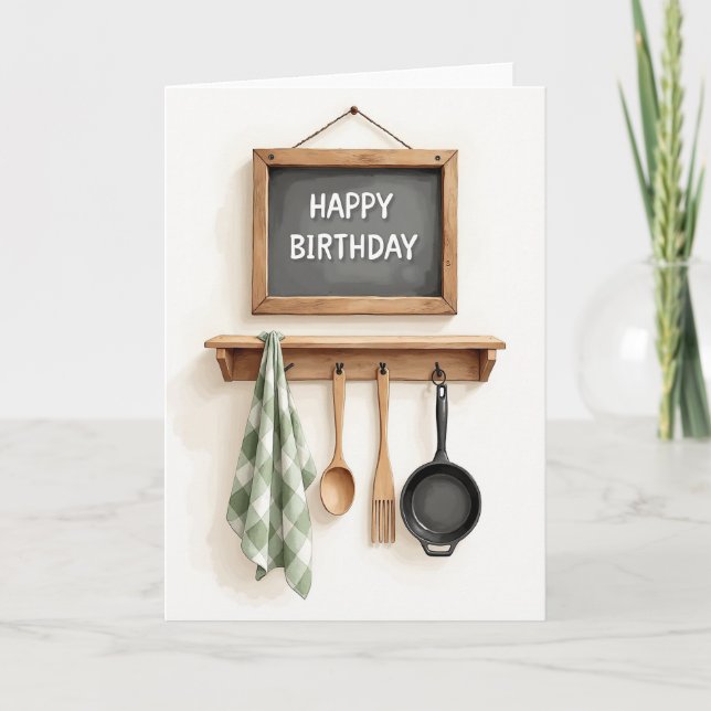 Rustic Chalkboard Birthday Card (Front)