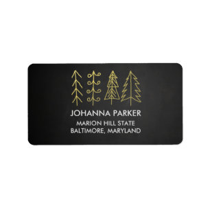 Rustic Chalkboard Christmas Trees Label
