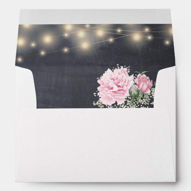Rustic Chalkboard Floral Mason Jar | Envelope (Back (Bottom))