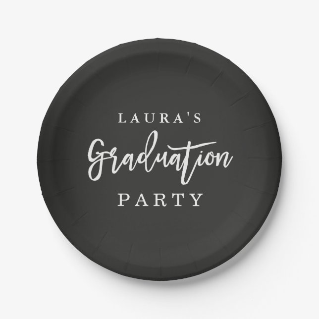 Rustic Chalkboard Graduation Party Paper Plate (Front)