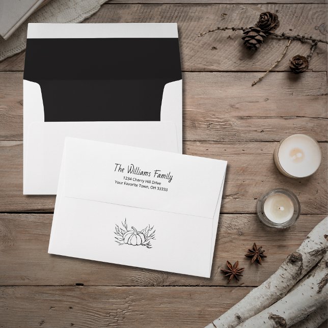 Rustic Chalkboard Halloween Simple Pumpkin  Envelope (Creator Uploaded)