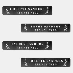 Rustic Chalkboard Iron On Name Labels