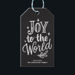 Rustic Chalkboard Joy To The World Christmas Carol Gift Tags<br><div class="desc">Joy to the world,  the Lord is come. Customisable holiday gift tag featuring hand-lettered Christmas carol with a faux chalkboard background. Personalise by adding names and messages. This rustic modern calligraphy Christmas gift tag is available in a variety of backgrounds.</div>